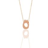 Söğütlü Silver Gümüş rose üç boyutlu minimal Ö harf kolye
