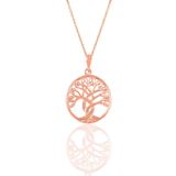 Söğütlü Silver Gümüş rose yaşam ağacı kolye
