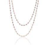 Söğütlü Silver Gümüş rose zirkon taşlı 90 cm kolye