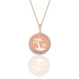 Söğütlü Silver Gümüş rose zirkon taşlı adalı palmiye kolye