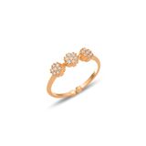 Söğütlü Silver Gümüş rose zirkon taşlı alttan ayarlanabilir tria çiçek yüzük [barcode]