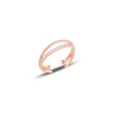 Söğütlü Silver Gümüş rose zirkon taşlı ayarlamalı yüzük [barcode]