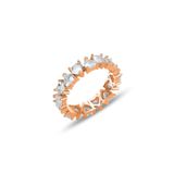 Söğütlü Silver Gümüş rose zirkon taşlı birleşen kalpler tamtur yüzük [barcode] 16
