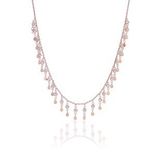 Söğütlü Silver Gümüş rose zirkon taşlı damla pullu kolye