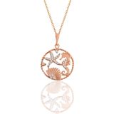 Söğütlü Silver Gümüş Rose Zirkon Taşlı Deniz Şans Kolye