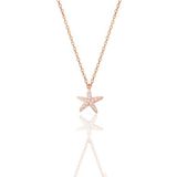 Söğütlü Silver Gümüş rose zirkon taşlı deniz yıldızı kolye [barcode]