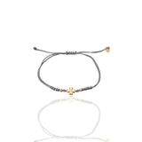 Söğütlü Silver Gümüş rose zirkon taşlı dorica toplu gri ipli yonca şans bileklik [barcode]