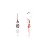 Söğütlü Silver Gümüş rose zirkon taşlı elmas montürlü çiçek modeli küpe