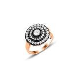 Söğütlü Silver Gümüş rose zirkon taşlı elmas montürlü yuvarlak yüzük [barcode] 13