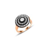Söğütlü Silver Gümüş rose zirkon taşlı elmas montürlü yuvarlak yüzük [barcode] 14