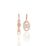 Söğütlü Silver Gümüş Rose Zirkon Taşlı Fermuar Ve Düğme Kombin Küpe