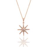 Söğütlü Silver Gümüş rose zirkon taşlı güneş kolye [barcode]