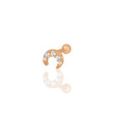 Söğütlü Silver Gümüş rose zirkon taşlı hilal modeli Tragus helix Piercing küpe [barcode]