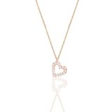 Söğütlü Silver Gümüş Rose Zirkon Taşlı Kalp Kolye [barcode]
