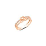 Söğütlü Silver Gümüş rose zirkon taşlı kalp ve sonsuzluk modeli ayarlamalı yüzük [barcode]
