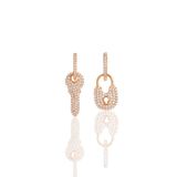 Söğütlü Silver Gümüş Rose Zirkon Taşlı Kilit Ve Anahtar Kombin Küpe