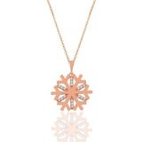 Söğütlü Silver Gümüş rose zirkon taşlı sade kartanesi kolye