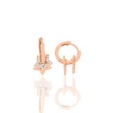 Söğütlü Silver Gümüş Rose Zirkon Taşlı Yıldız Sallantılı Halka Küpe [barcode]