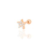 Söğütlü Silver Gümüş rose zirkon taşlı yıldız Tragus helix Piercing küpe [barcode]