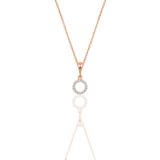 Söğütlü Silver Gümüş rose zirkon taşlı yuvarlak simit kolye [barcode]