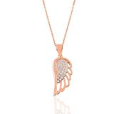 Söğütlü Silver Gümüş rose zirkon taşlı zerafet kanat kolye [barcode]