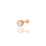 Söğütlü Silver Gümüş rose zirkon tek taş 5 mm Tragus helix Piercing küpe [barcode]