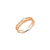 Söğütlü Silver Gümüş rose zirkon tek taşlı ayarlamalı yüzük [barcode]
