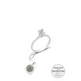 Söğütlü Silver Gümüş Swarovski tek taş yüzük 17