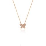 Söğütlü Silver Gümüş taşlı kelebek kolye Rose