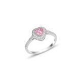 Söğütlü Silver Işıklı kutuda Gümüş Rodyumlu Pırlanta Modeli Pembe Taşlı Kalp Yüzük [barcode] 11
