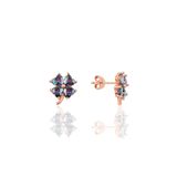 Söğütlü Silver Mistik topaz taşlı mini yonca küpe