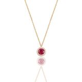 Söğütlü Silver Rose Kök Yakut Taşlı Pırlanta Montürlü Tek Taş Gümüş Kolye