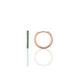 Söğütlü Silver Rose Yeşil Taşlı 17 mm Tamtur Kadın Halka Gümüş Küpe