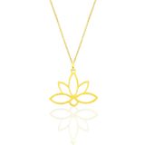 Söğütlü Silver SGTL10085 Gümüş Altın Yaldızlı Sonsuz Yaşamın Simgesi Lotus Çiçeği Kolye
