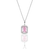 Söğütlü Silver SGTL10125 Gümüş Pembe Kuars Baget Taşlı Kolye