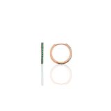 Söğütlü Silver SGTL10140 Yeşil Taşlı 14 mm Halka Gümüş Küpe