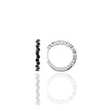 Söğütlü Silver SGTL10190 Rodyumlu 17 mm Siyah Sıra Taşlı Halka Gümüş Küpe