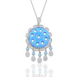 Söğütlü Silver SGTL10241 Gümüş Dokuz Delikli Telkari Süryani Nazar Boncuğu Kolye