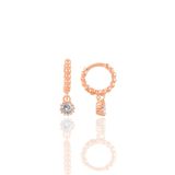 Söğütlü Silver SGTL10318 Rose Tek Taşlı Halka Gümüş Küpe
