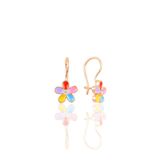 Söğütlü Silver SGTL10413ROSE Çengelli Renkli Çiçek Gümüş Küpe
