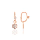 Söğütlü Silver SGTL10471 Rose Taşlı Kar Tanesi Göçmen Gümüş Küpe