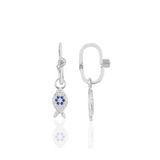 Söğütlü Silver SGTL10472 Rodyumlu Taşlı Balık Göçmen Gümüş Küpe
