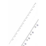 Söğütlü Silver SGTL10549 Gümüş Rodyumlu Zirkon Taşlı Pullu Halhal