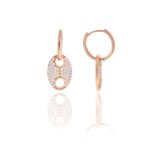 Söğütlü Silver SGTL10567 Rose Zirkon Taşlı Button Halka Gümüş Küpe