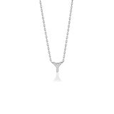 Söğütlü Silver SGTL10619 Gümüş Rodyumlu Üç Boyutlu Minimal E Gümüş Harf Kolye
