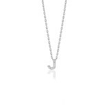 Söğütlü Silver SGTL10619 Gümüş Rodyumlu Üç Boyutlu Minimal J Gümüş Harf Kolye