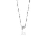 Söğütlü Silver SGTL10619 Gümüş Rodyumlu Üç Boyutlu Minimal P Gümüş Harf Kolye