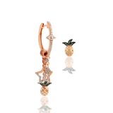 Söğütlü Silver SGTL10669 Rose Ananas Modeli Şans Gümüş Küpe