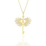 Söğütlü Silver SGTL10679GOLD Altın Yaldızlı Zirkon Taşlı Kayan Yıldız Kadın Gümüş Kolye