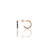 Söğütlü Silver SGTL10693 Rose Renkli Taşlı 13 mm Tamtur Halka Gümüş Küpe